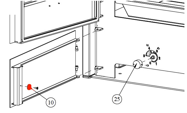 Fireplace Orlando Glas verrouillage porte de compartiment à bois